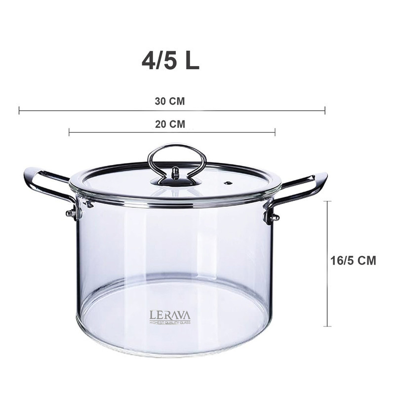 قابلمه لراوا مدل شیشه ای کد 45L سایز 20