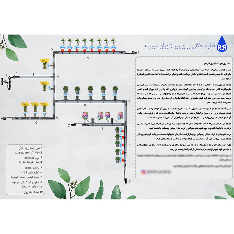 لوازم آبیاری قطره ای تهران دریپ مدل ALFA-50 مجموعه 50 عددی
