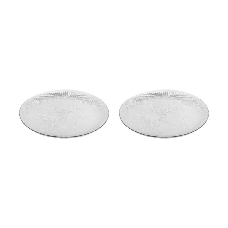 دیس کریستال بلوری نوری تازه مدل سولو کد T231031T، بسته 2 عددی، ابعاد 32×31×3 سانتی‌متر، مناسب پذیرایی چند نفر، مقاوم در برابر ضربه و تغییرات دما