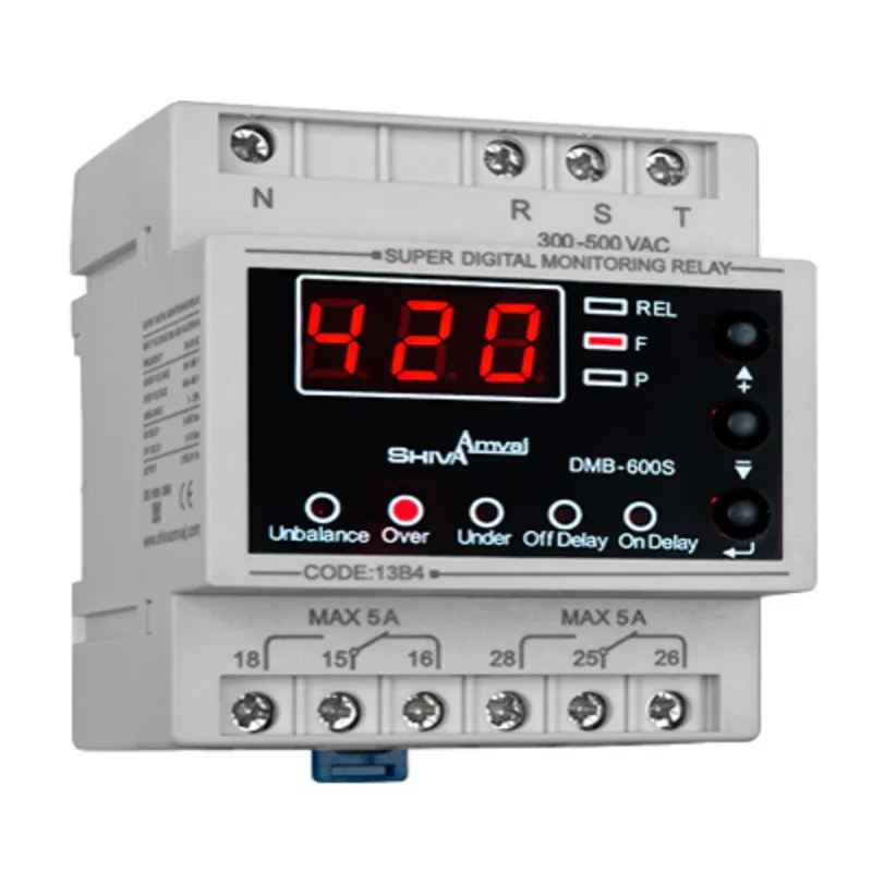 رله سوپر کنترل فاز دیجیتال شیوا امواج مدل DMB-600S کد 13B4 بسته پنج عددی