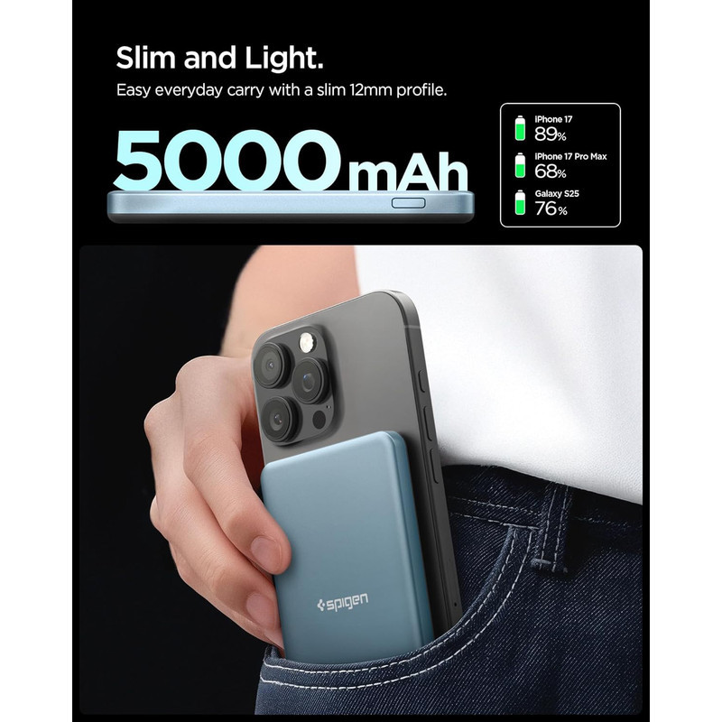 پاوربانک 22.5 وات اسپیگن مدل EA2205MQ ظرفیت 5000 میلی‌آمپرساعت