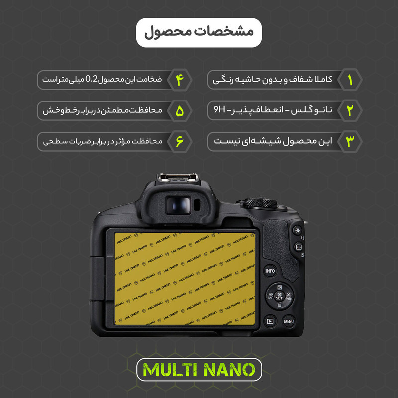 محافظ صفحه نمایش دوربین شفاف مولتی نانو مدل X-S1N مناسب برای دوربین عکاسی کانن EOS R50