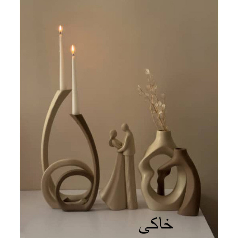 گلدان دکوری مدل دوقلو پیچی مدرن مینیمال مجموعه دو عددی