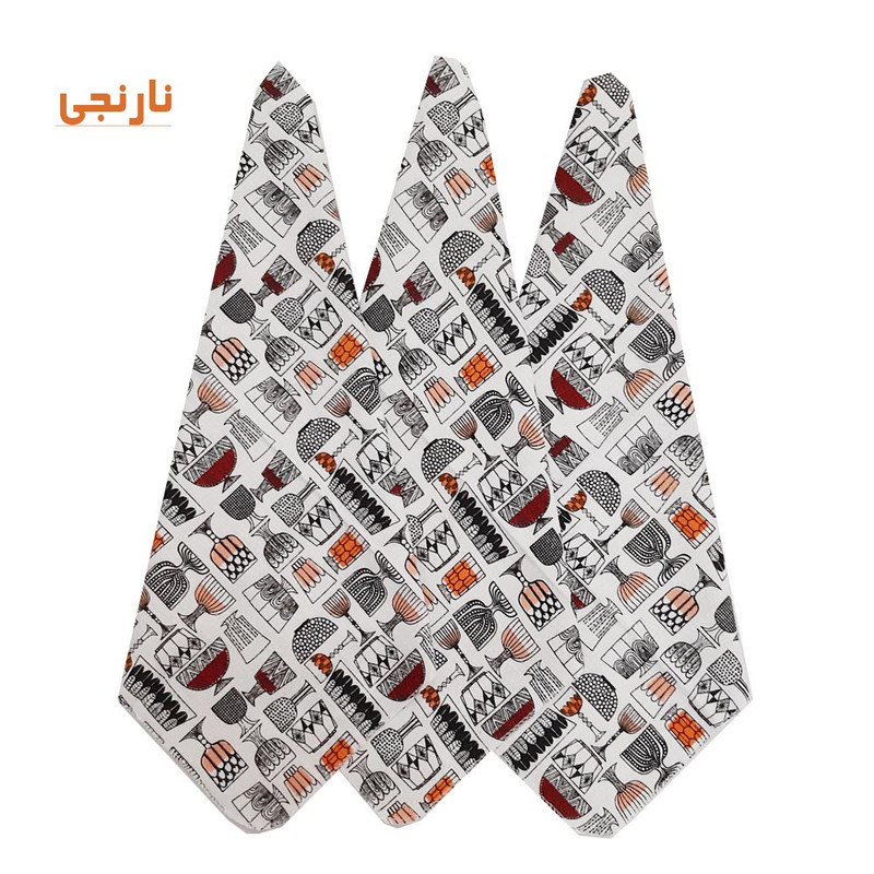 دستمال آشپزخانه مدل ظروف بسته سه عددی