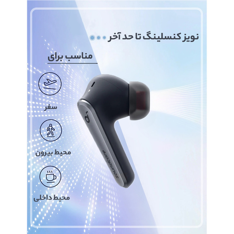 هدفون بلوتوثی آنکر مدل SoundCore Liberty Air 2 Pro با نویز کنسلینگ فعال (ANC)، درگاه شارژ USB Type-C، مجهز به درایور PureNote برای ایجاد صدایی واضح، مقاوم در برابر رطوبت و عرق (IPX4)