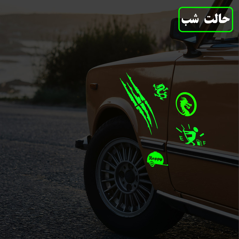 برچسب بدنه خودرو مدل شبنما طرح اژدها کد02