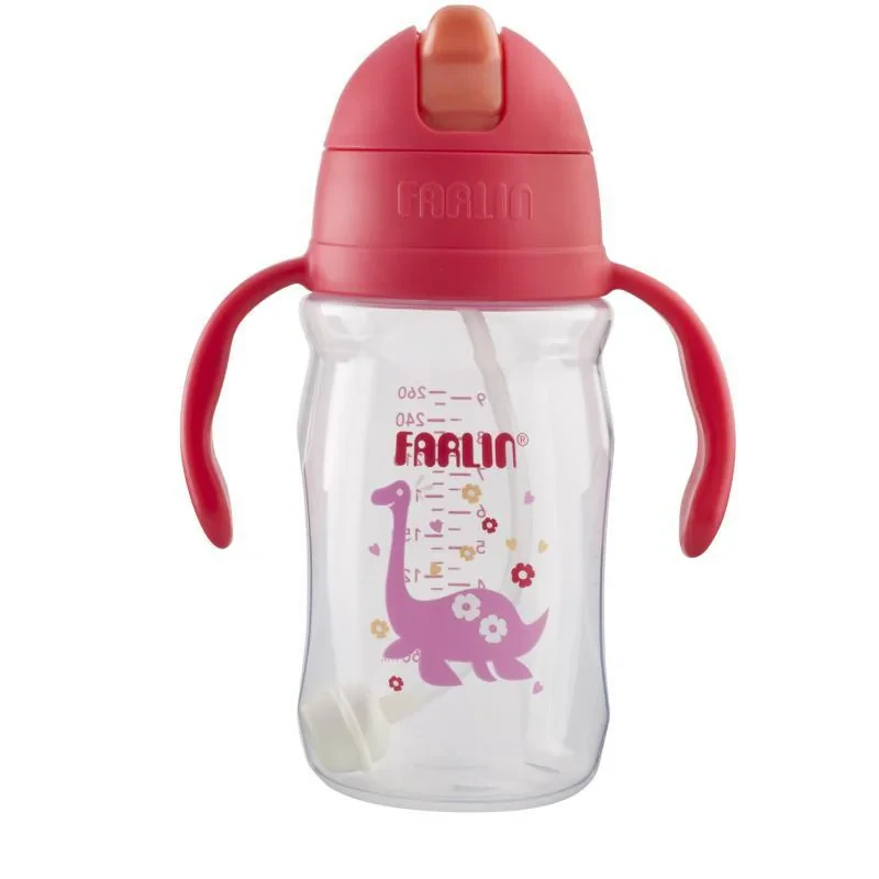 لیوان آبمیوه خوری کودک فارلین مدل نی دار سوپاپ دار کد AG-10021