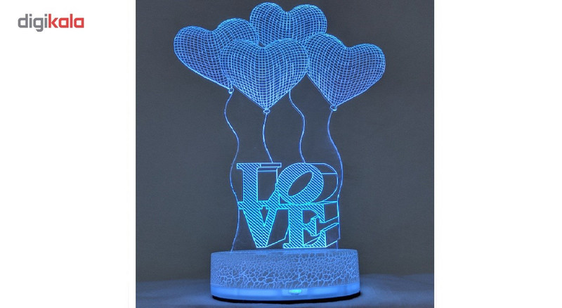 چراغ خواب سه بعدی زیما مدل Love