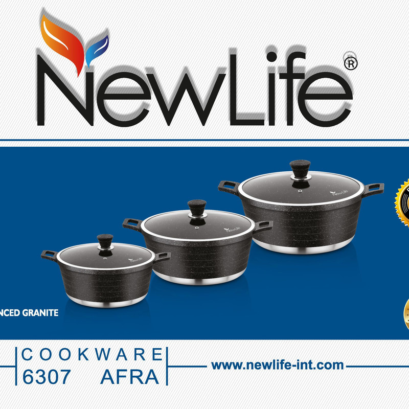 سرویس قابلمه گرانیتی 7 پارچه نیولایف مدل AFRA-6307