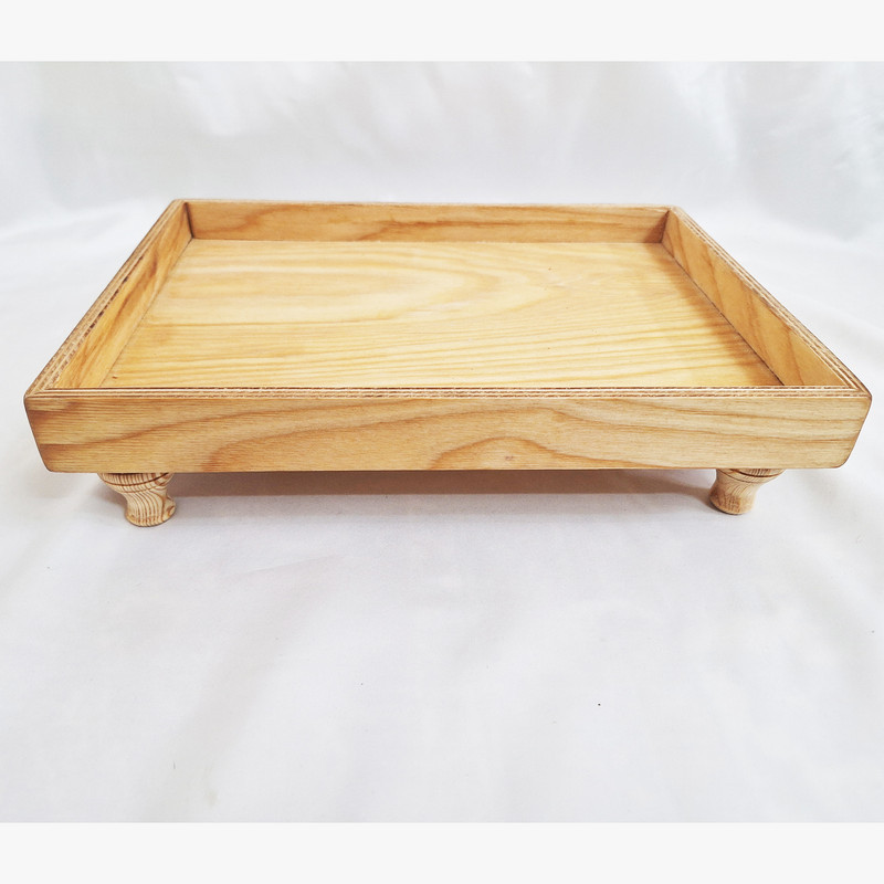 سینی بدون دسته مدل دالیا 01 پایه‌دار چوبی مستطیلی پلای‌وود برای پذیرایی و پاسماوری، ابعاد 30×25×8 سانتی‌متر، شستشو با دست