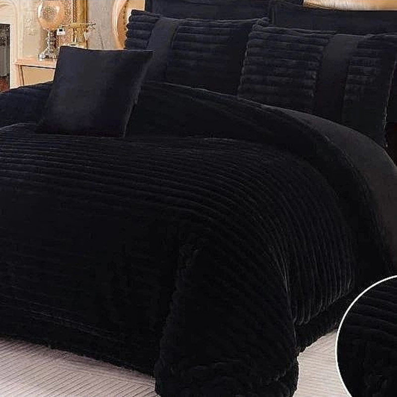 سرویس روتختی مدل مخمل ترک کرکره ای کد AJ 4236 دو نفره 8 تکه