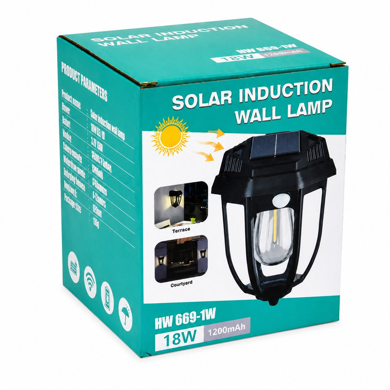 چراغ حیاطی مدل خورشیدی سنسوردار کد HW 669‑1W