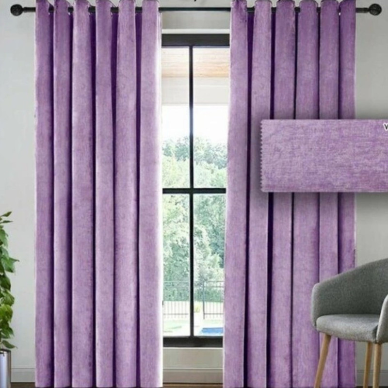 پرده مدل  پانچ مخمل ساده شانل سایز 280x145 سانتی‌متر