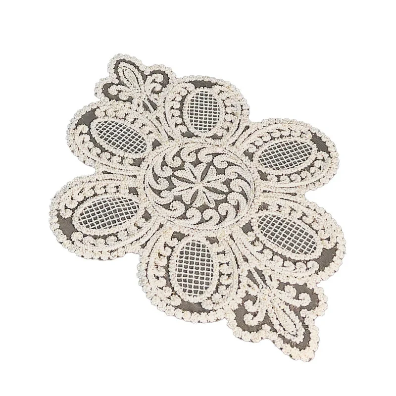رومیزی مدل عسلی طرح صدف سایز 45*35 سانتی متر