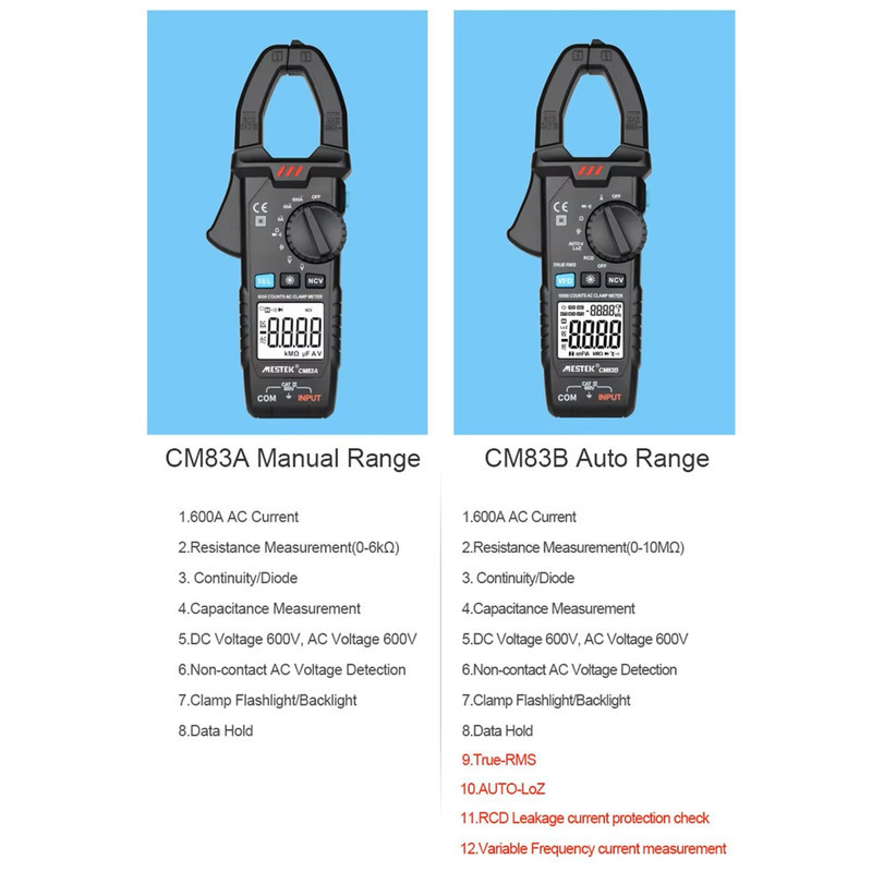 مولتی متر کلمپی دیجیتال مستک مدل CM83A