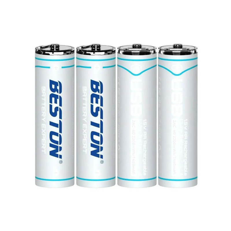 باتری قلمی قابل شارژ بستون مدل USB-TYPE C-CHARGING بسته چهار عددی