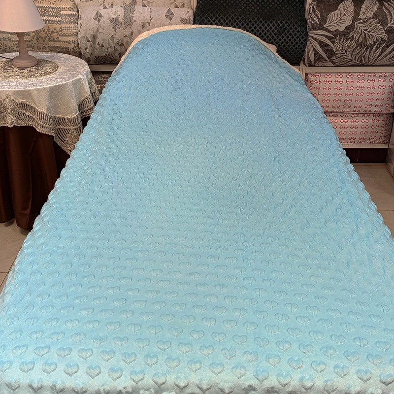 پتو 1 نفره مدل کریستال قلبی پشت تدی سایز 220x160 سانتی‌متر