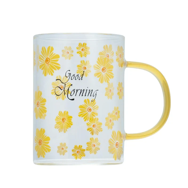 لیوان مدل پیرکس طرح Good morning گل دار