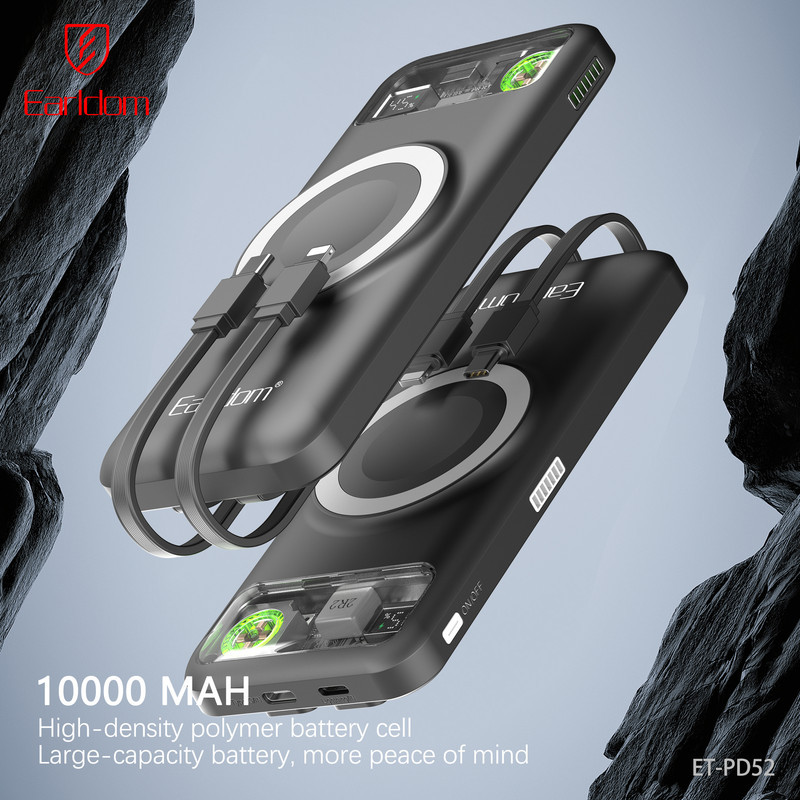 پاوربانک ارلدام مدل 5IN1 PD52 ظرفیت 10000 میلی آمپر ساعت