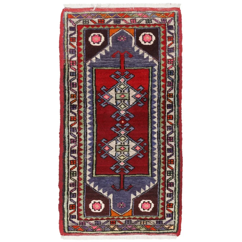فرش دستبافت نیم متری سی پرشیا کد 709054 زمینه لاکی