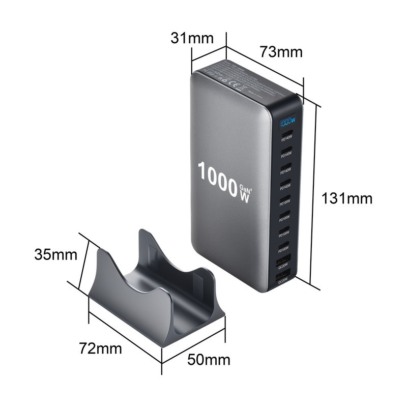 شارژر رومیزی 1000 وات 10 پورت مدل YMX-1000W