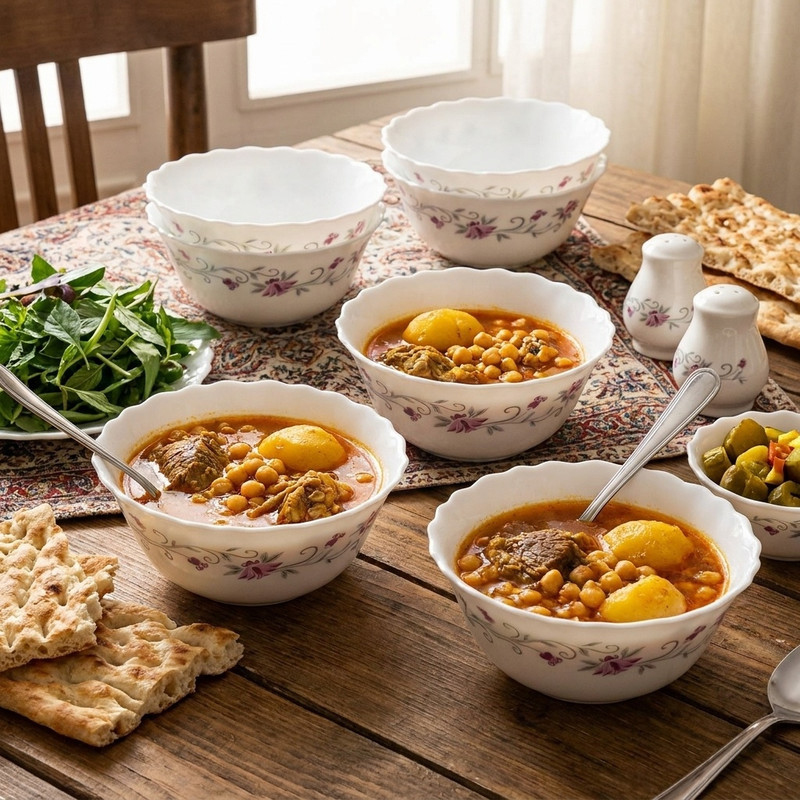 کاسه آبگوشت خوری پارس اپال مدل 124 درجه یک بسته 6 عددی