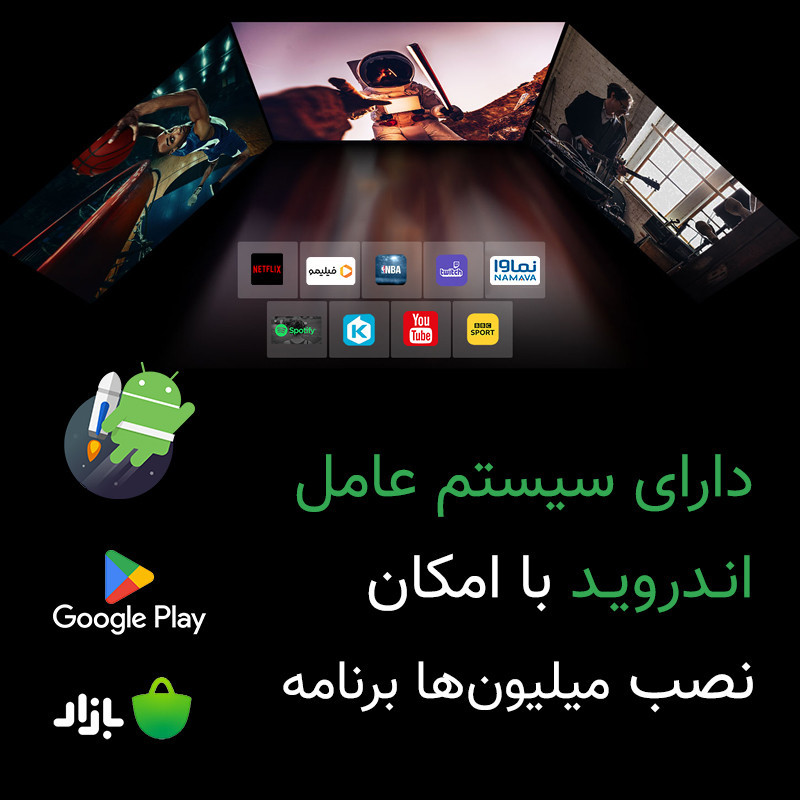 ویدئو پروژکتور النز مدل SD500 Smart Android به همراه پرده نمایش با رزولوشن 1920x1080|FHD