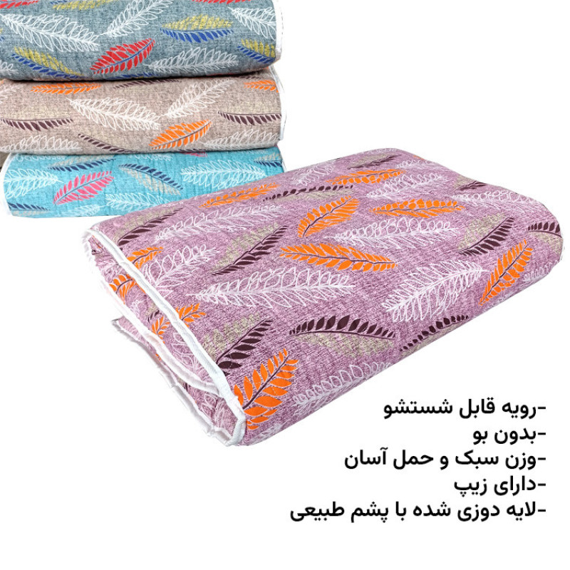 تشک مهمان اسپی توره مدل پشمی کد KH01 یک نفره سایز 90*190 سانتی متر