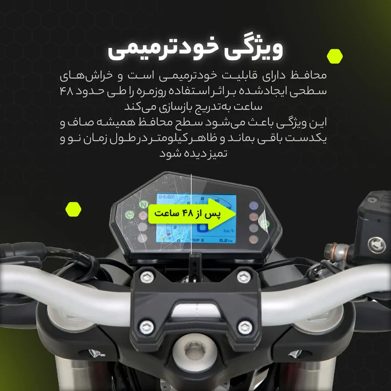 برچسب محافظ صفحه کیلومتر موتور سیکلت مولتی نانو مدل X-S1T مناسب برای زونتس Z2 200 G1 ABS