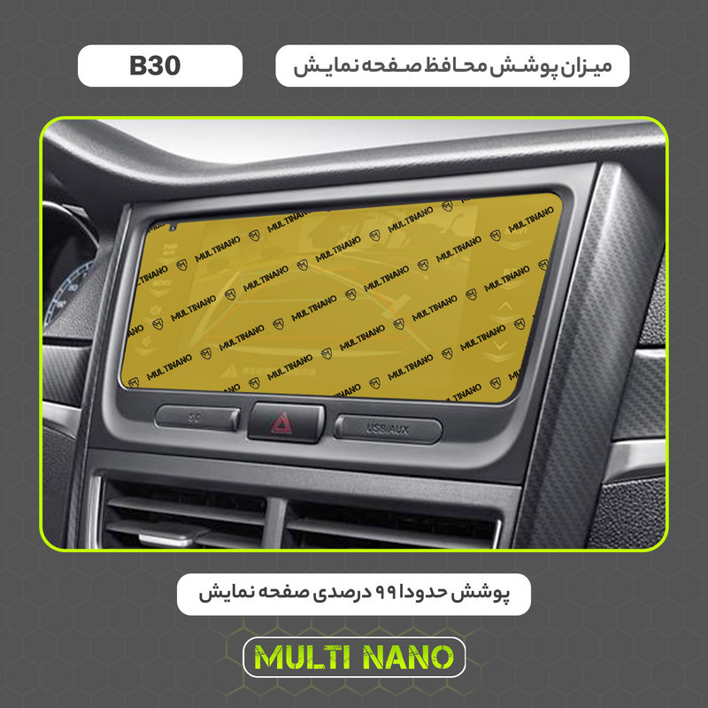 محافظ صفحه نمایش خودرو مولتی نانو مدل X-S2N مناسب برای بستیون B30 بسته دو عددی