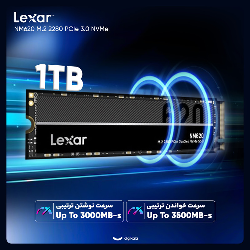اس اس دی اینترنال PCIe Gen3 x4 لکسار مدل NM620 M.2 2280  ظرفیت 1 ترابایت