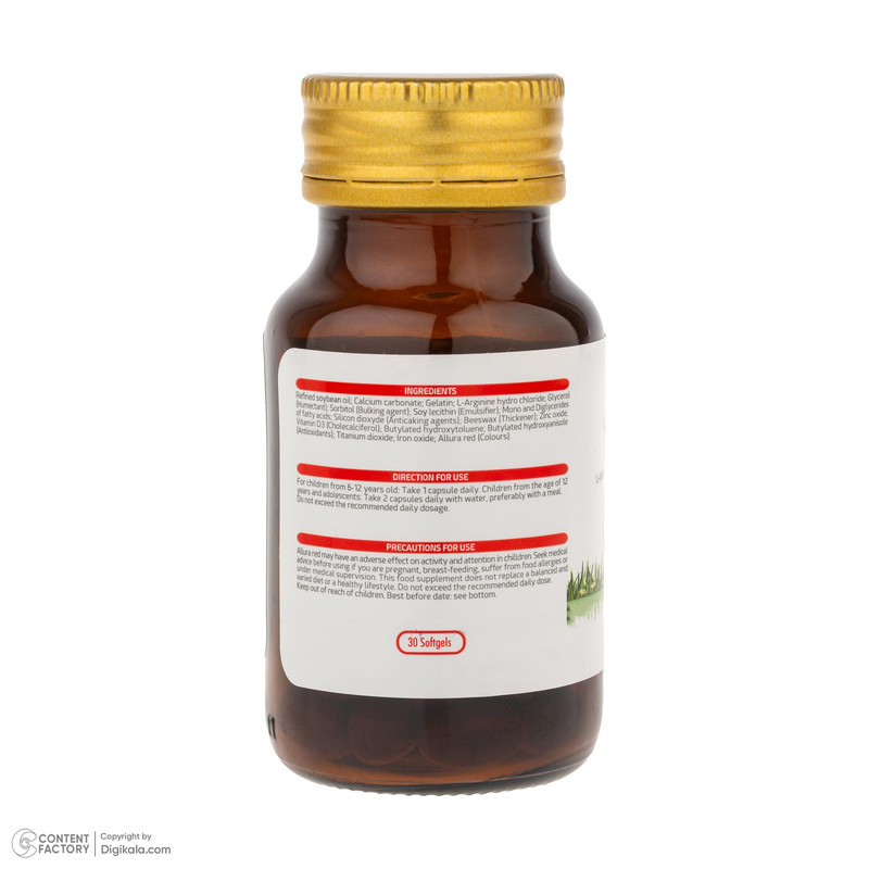کپسول سافت ژل آرژینین زینک پلاس کیندر - بسته 30 عددی