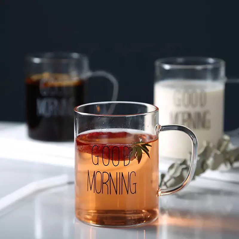 ماگ مدل شیشه ای طرح good morning