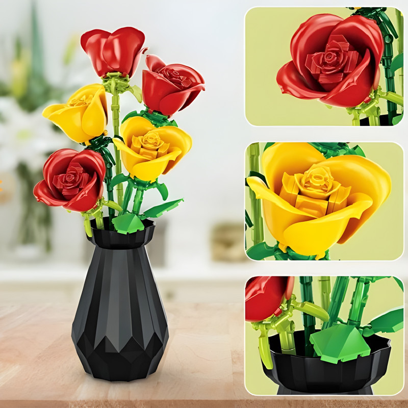 ساختنی 249 تکه مدل گلدان گل رز ROSES کد 3026
