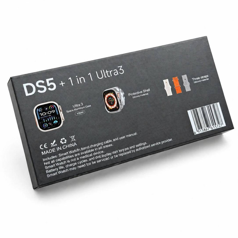 ساعت هوشمند 49 میلی متری مدل DS5 با بند سیلیکونی