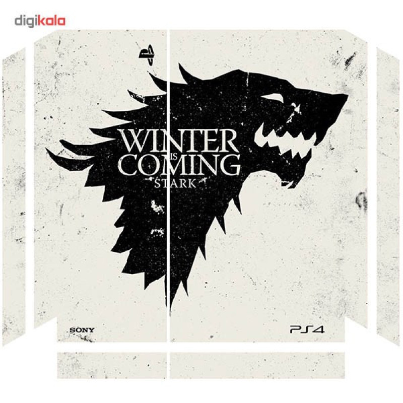 برچسب افقی پلی استیشن 4 ونسونی طرح Winter is Coming White