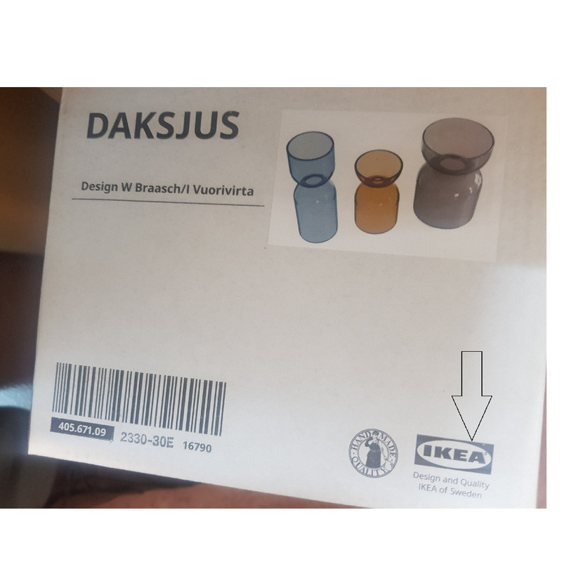 گلدان دکوری ایکیا مدل DAKSJUS کد 405.671.09  مجموعه 3عددی