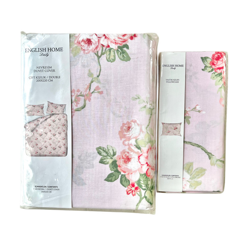 سرویس ملحفه انگلیش هوم مدل Vanity Rose دو نفره 3 تکه