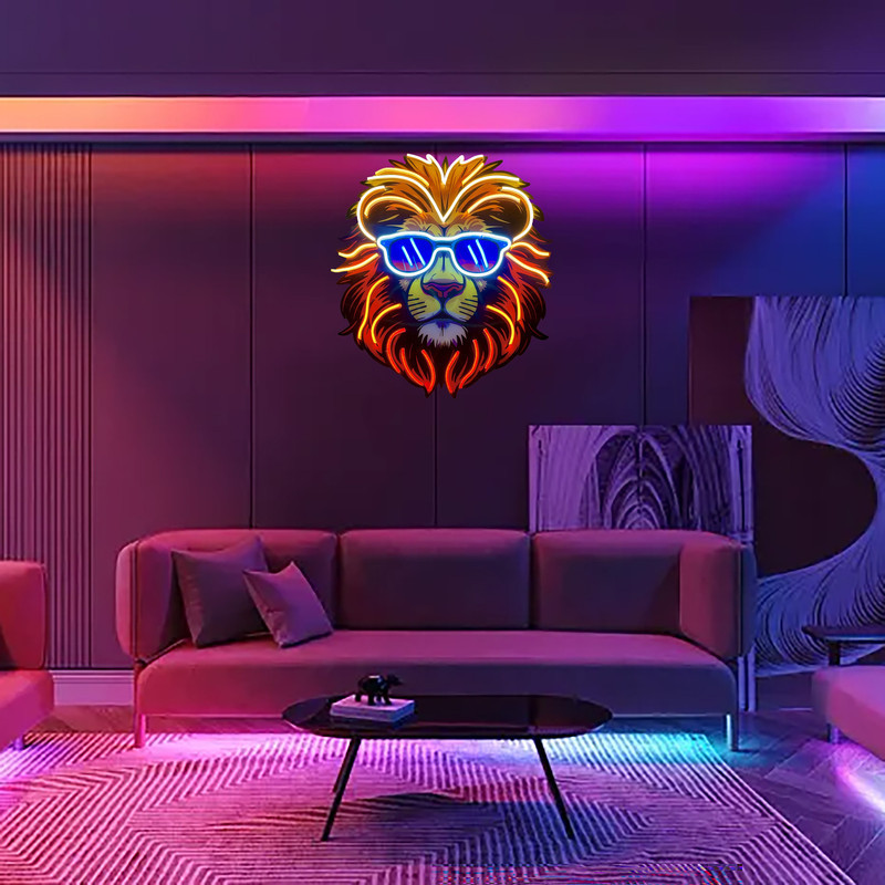 چراغ نئونی طرح شیر چاپ uv