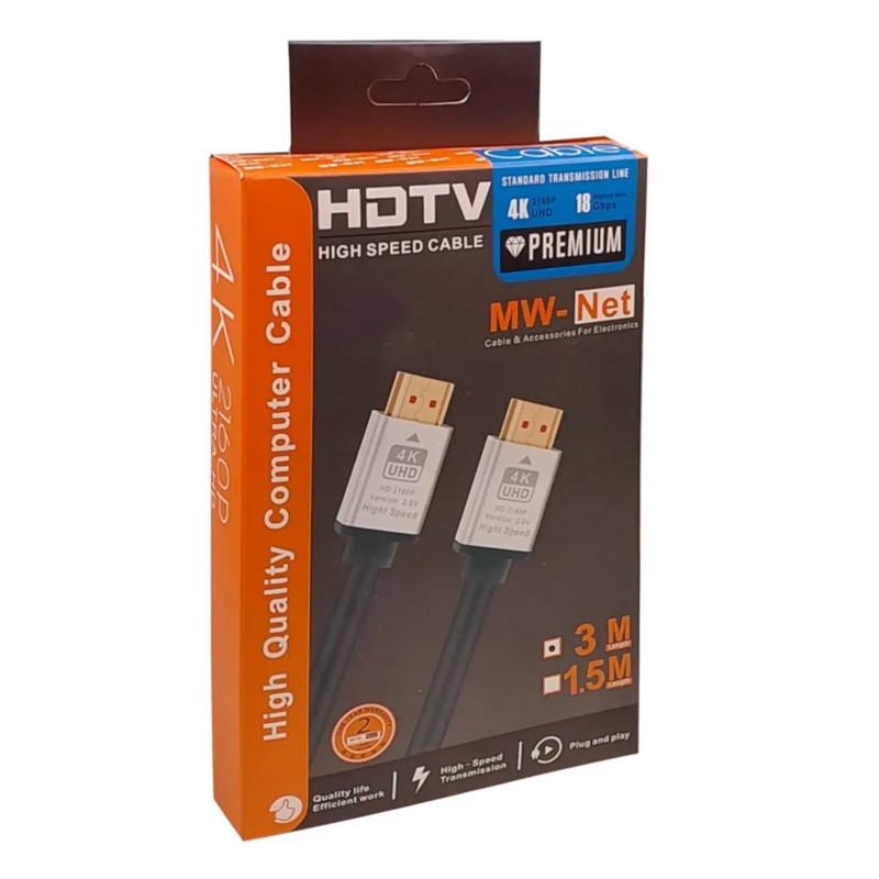 کابل HDMI ام دبلیو نت مدل 4K طول 3 متر