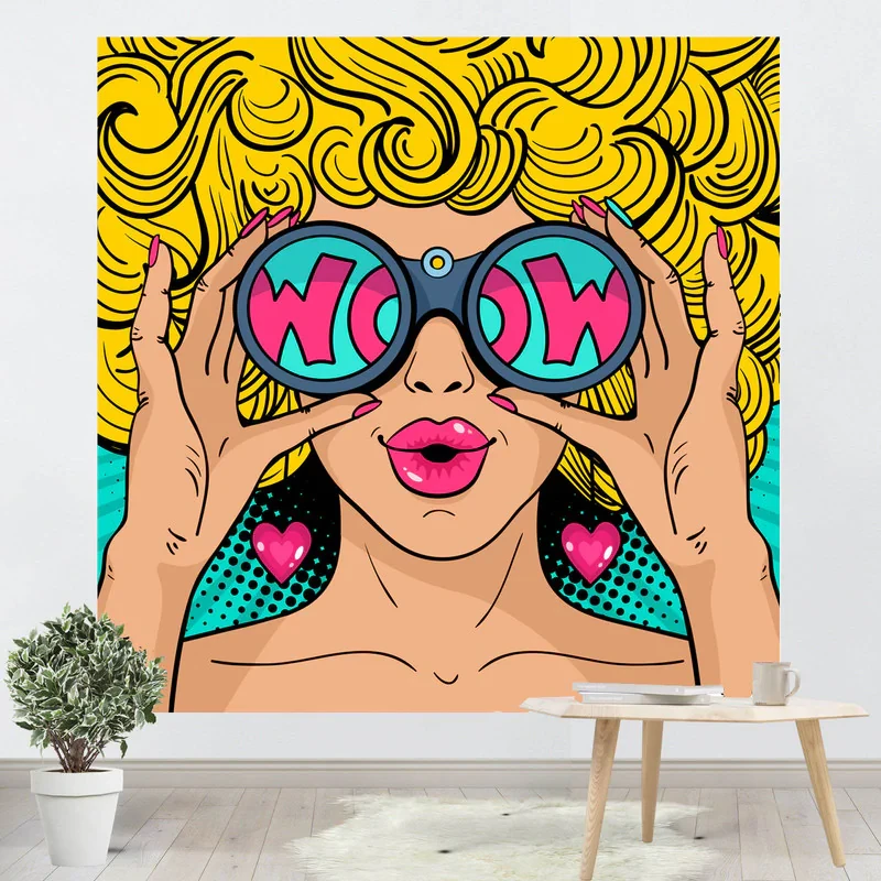 پوستر پارچه ای پرینتینگ لند طرح بکدراپ WOW کد O2