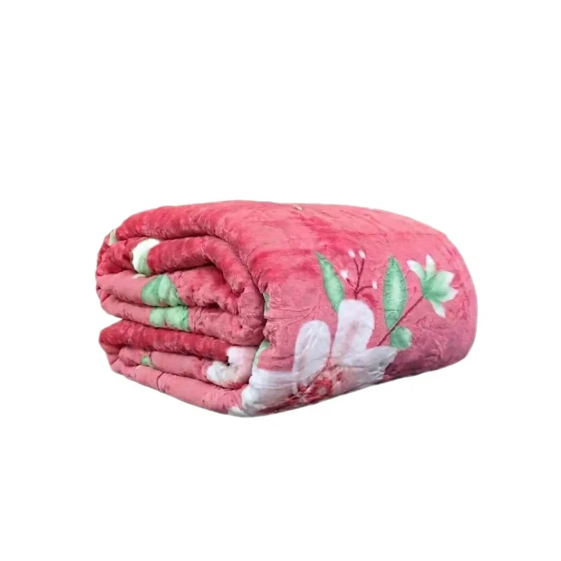 پتو مسافرتی 2 نفره مدل گل برجسته طرح گل کاملیا سایز 240x220 سانتی‌متر