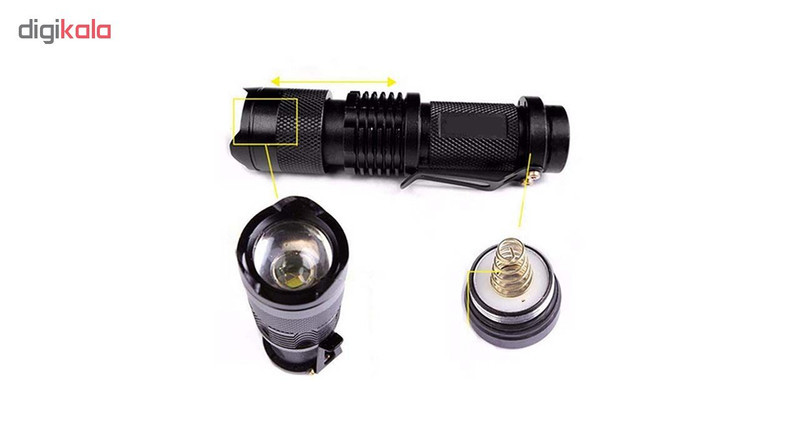 پک چراغ قوه UV فلیکسبل مدل UV blacklight 1 LED به همراه شارژر و باتری قابل شارژ