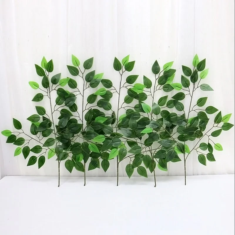 گل مصنوعی مدل بوته برگ درخت بنیان بسته 4 عددی