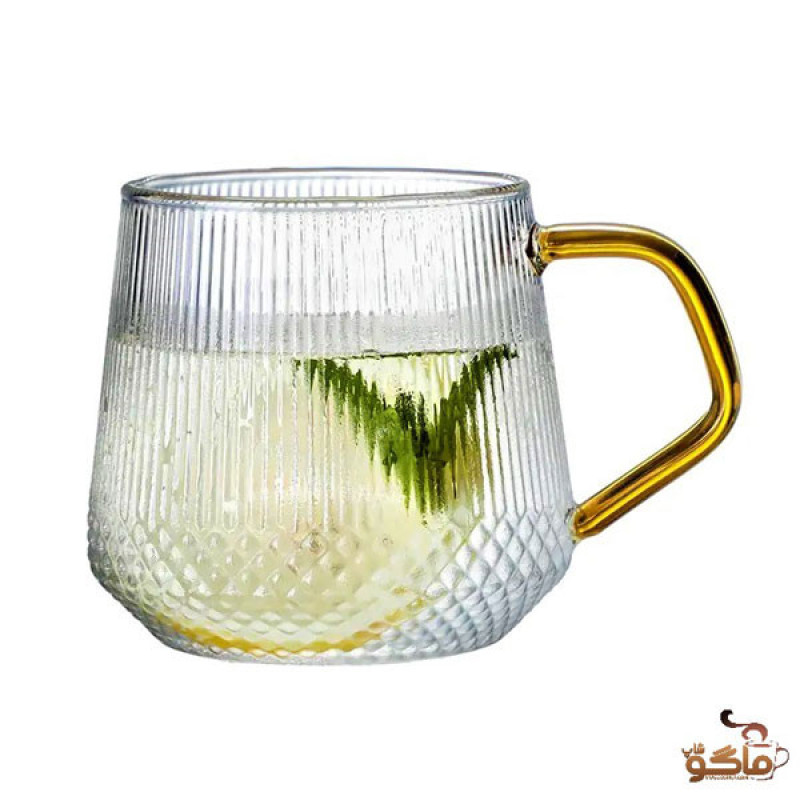 لیوان مدل طرح دار دسته رنگی کد 868