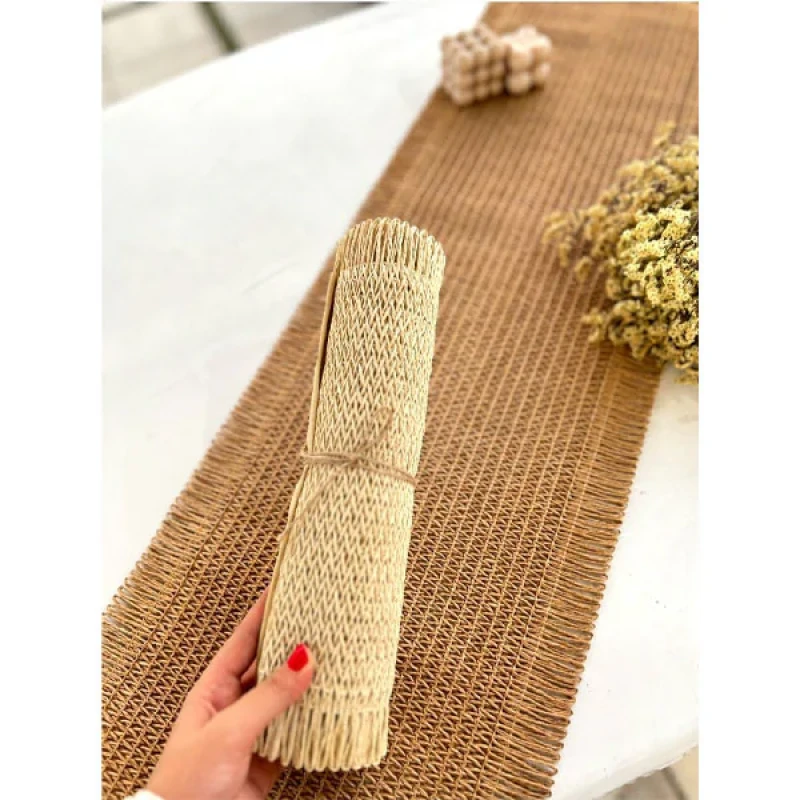 رومیزی مدل حصیری سایز 119x33 سانتی‌متر