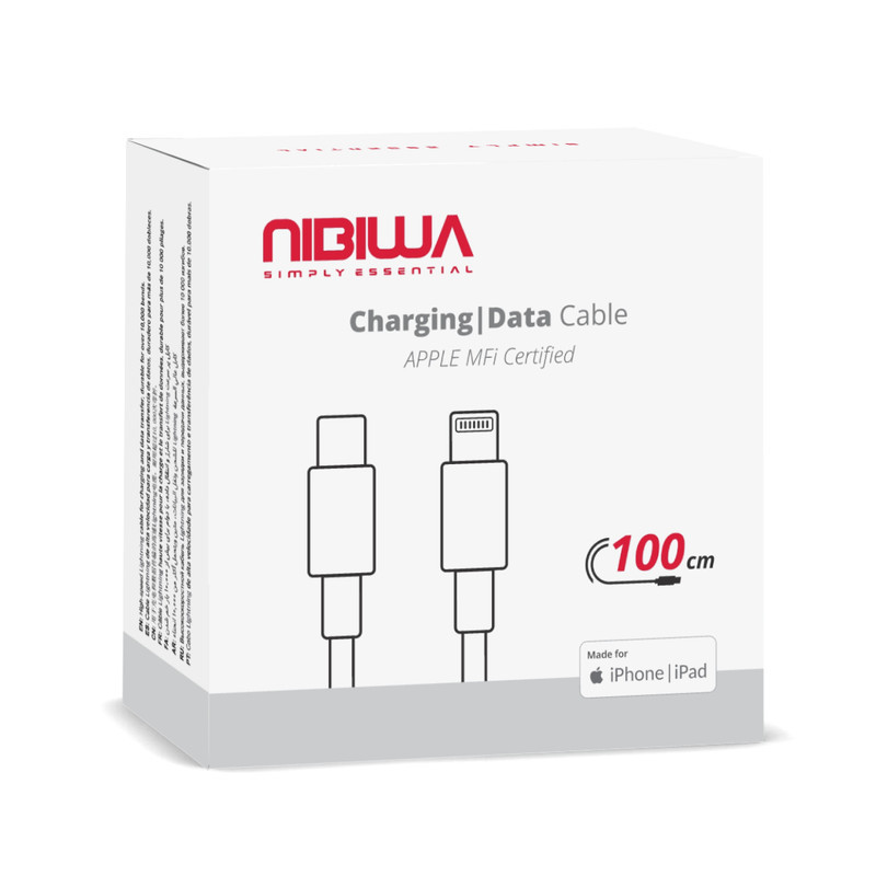 کابل تبدیل USB-C به لایتنینگ نیبیوا مدل 001  طول 1 متر
