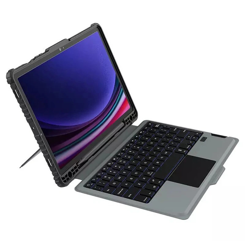 کیف کلاسوری کیبورد دار نیلکین مدل Bumper Combo Backlit مناسب برای تبلت سامسونگ Galaxy Tab S10 Plus  S9 Plus