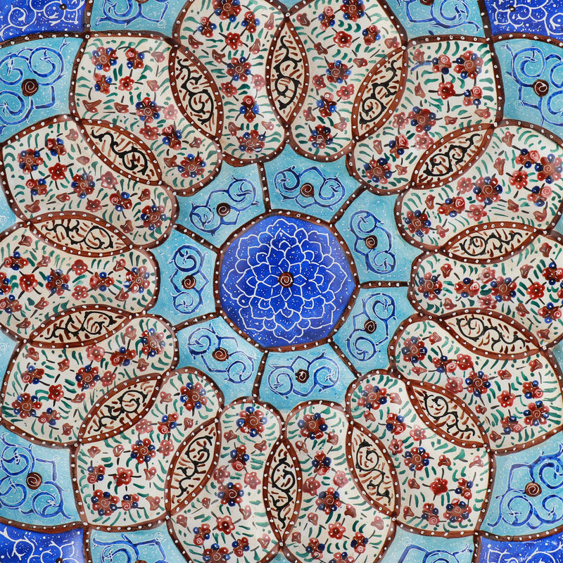 بشقاب میناکاری مسی فرازهنر کد 302