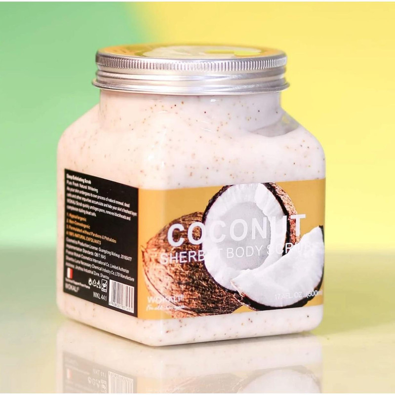 اسکراب لایه بردار پوست وکالی مدل Coconut حجم 350 میلی لیتر